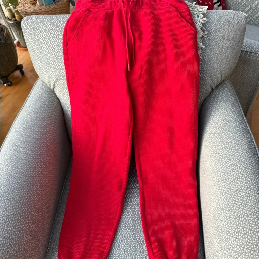Negative Underwear waffle knit joggers cerise NWT - Picture 3 of 5